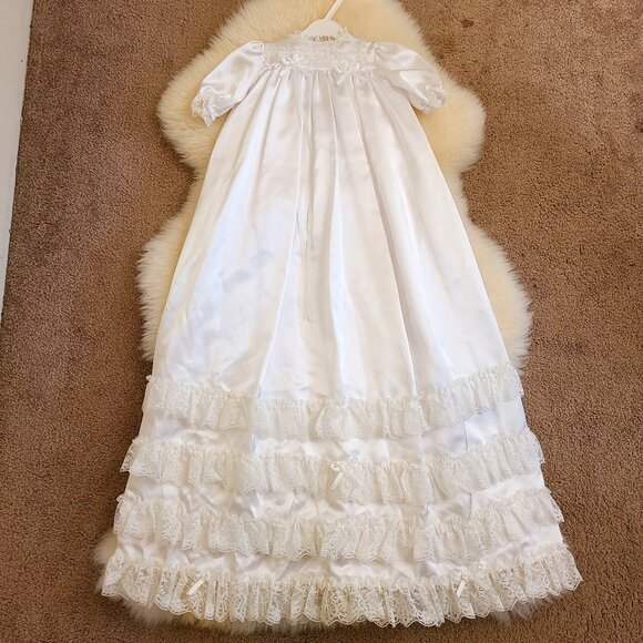 Vintage Angel Wear Satin Christening/Baptism Gown & Bonnet 4 Piece Set - Picture 3 of 13